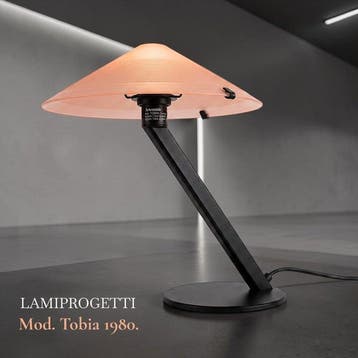 Rara Lampada da Tavolo Tobia in Vetro di Murano Rosa –
