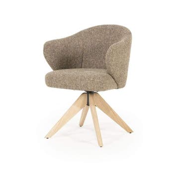 Stoel Connor Naturel - Bruin Donna - 96346 - eetkamerstoelen, Huis en Inrichting, Nieuw, Stof