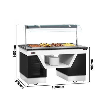 GGM Gastro | Buffet warmhoud BELFAST - 1600mm - met |, Verzenden, Nieuw in verpakking