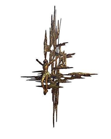 Crucifix - Verguld brons - 1970-1980 - Geïnspireerd door