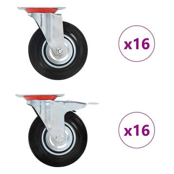 vidaXL 32 st Zwenkwielen 125 mm, Verzenden