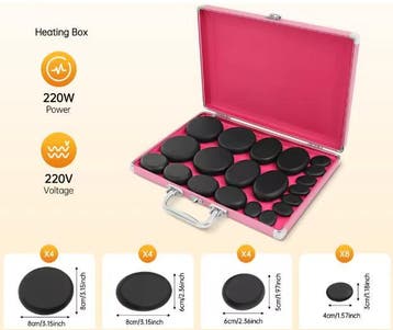 20-delige Hot Stone Massageset met Verwarmingsbox, Verzenden, Nieuw
