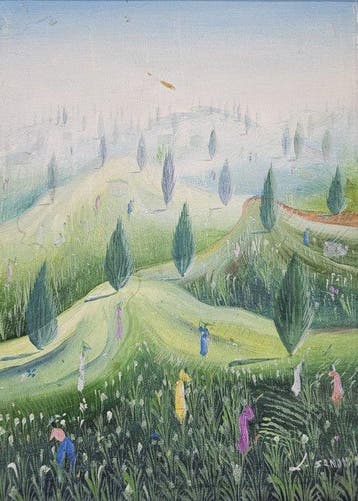 Naif School (XX) - NO RESERVE - Spring Among Cypresses
