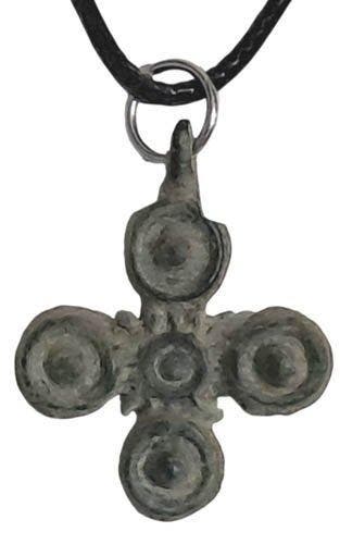 Middeleeuwen, kruisvaardersperiode - Brons - Oud kruis met, Sieraden, Tassen en Uiterlijk, Antieke sieraden