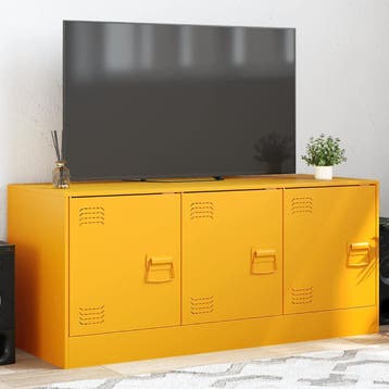 vidaXL Tv-meubel 99x39x44 cm staal mosterdgeel, Huis en Inrichting, Kasten | Televisiemeubels, Verzenden, Nieuw, Metaal