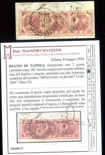 Italiaanse oude staten - Napels 1858 - De zeldzame, Gestempeld