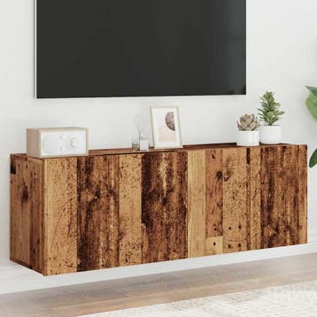 vidaXL Tv-meubels 2 st wandgemonteerd 60x30x41 cm oud, Verzenden, Nieuw, Overige houtsoorten