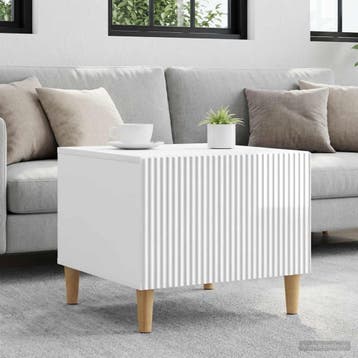vidaXL Salontafel met lade Hoogglans Wit 49 x 50 x 40 cm, Huis en Inrichting, Verzenden, Nieuw, Overige houtsoorten, 50 tot 100 cm