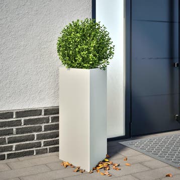 vidaXL Plantenbak driehoek 40x34,5x75 cm staal wit, Verzenden, Nieuw, Metaal
