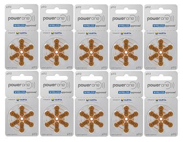 PowerOne Hoorapparaat batterij P312 bruin (60 stuks), Ophalen of Verzenden, Nieuw