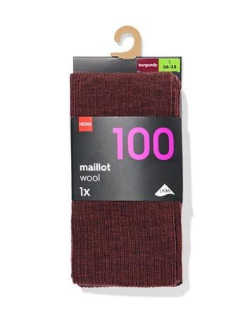HEMA Maillot wolblend 100 denier bordeauxrood, Kleding | Dames, Leggings, Maillots en Panty's, Verzenden, Nieuw