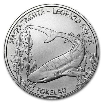 Tokelau Leopard Shark 1 oz 2018 (250.000 oplage), Verzenden, Losse munt, Zilver