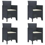vidaXL Tuinstoel 4 pcs Antraciet 53 x 49 x 85 cm, Verzenden, Nieuw