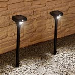 Solar priklampen Move 2 stuks (zwart met bewegingsmelder), Tuin en Terras, Buitenverlichting, Verzenden, Minder dan 50 watt, Staande lamp