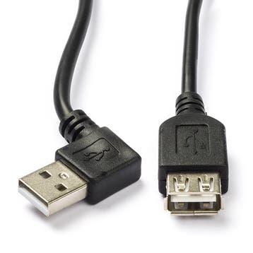 USB verlengkabel | 0.15 meter | USB 2.0 (100% koper, Haaks), Verzenden, Nieuw