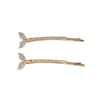 Haarspeld Schuifspeldjes Recht 6cm - Walvisstaart - Strass, Nieuw