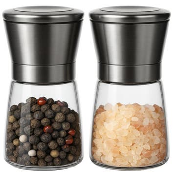Ruhhy Handmolen set 2 stuks zout en peper navulbaar glas..., Ophalen of Verzenden, Nieuw