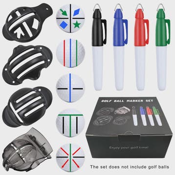 8-delige Golf Bal Lijn Marker Set: 4 Templates & 4 Kleuren M, Sport en Fitness, Verzenden, Nieuw