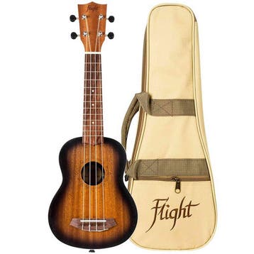 Flight NUS380 Amber Soprano Ukulele met Sapele Body, Walnut, Ophalen of Verzenden, Nieuw