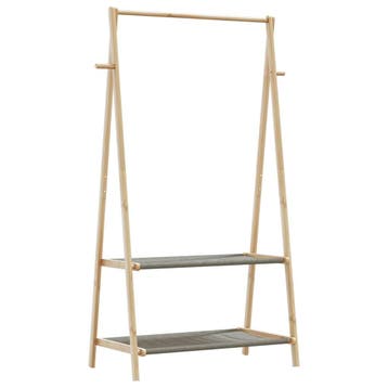 vidaXL Kledingrek met schappen 96x45,5x150,5 cm bamboe, Kleding | Dames, Kledingrekken, Verzenden, Nieuw