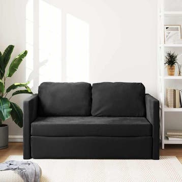 vidaXL Slaapbank vloermodel 2-in-1 122x204x55 cm fluweel, Verzenden, Nieuw, Stof, Minder dan 150 cm