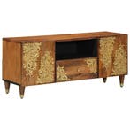 vidaXL TV-kast Honingbruin 105 x 33 x 46 cm Massief Mango, Verzenden, Nieuw