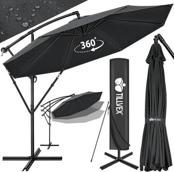 Zweefparasol - Tuinparasol - Parasol 300 cm - Met voet - Met, Verzenden, Zo goed als nieuw