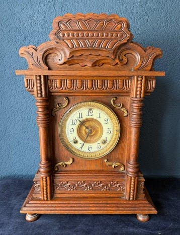 Klok - - Eik - 1850-1900, Antiek en Kunst