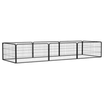 vidaXL Hondenkennel 8 panelen 100x50 cm gepoedercoat staal, Verzenden, Nieuw