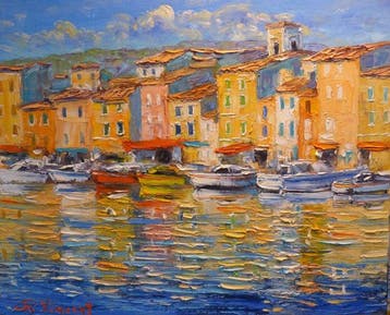 R. Vincent (1954) - Le port de Cassis en Provence oeuvre de