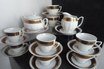 Koffie- en theeservies (20) - Biscuit porselein, Antiek en Kunst