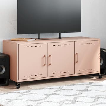 vidaXL Tv-meubel 100,5x39x43,5 cm staal roze, Minder dan 50 cm, Verzenden, Nieuw, Minder dan 100 cm