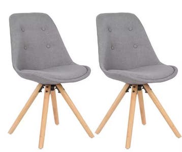 Set van 2 Scandinavische Stoelen – Hout & Zachte Zitting, Huis en Inrichting, Stoelen, Verzenden, Nieuw