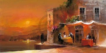 Kunstdruk Willem Haenraets - Dinner for two II 100x50cm, Verzenden, Nieuw