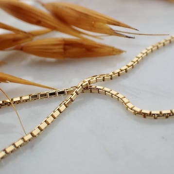 Gouden Venetiaanse schakelketting; 40 cm, Ophalen of Verzenden, Gebruikt, Goud, Goud