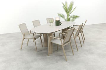 VDG Atmos/Taste Denia 6-persoons organische tuinset, Verzenden, Nieuw, Overige materialen, Tuinset