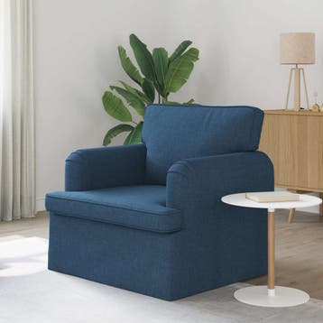 vidaXL Bank Blauw 84 x 80 x 85 cm Stof, Huis en Inrichting, Verzenden, Nieuw, Stof, Minder dan 150 cm