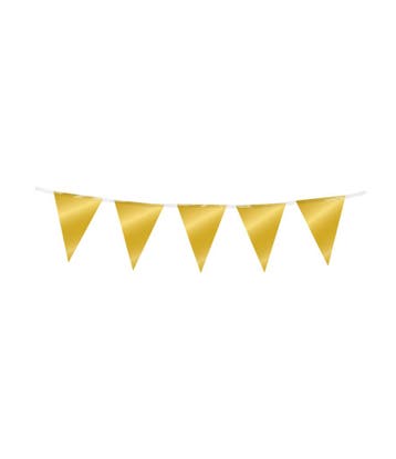 Mini Folie Vlaggenlijn Goud /3mtr, Verzenden, Nieuw, Feestartikel