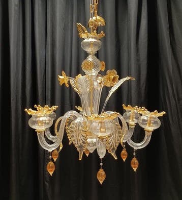 Kroonluchter - Ambro - Muranoglas - 6 lichten