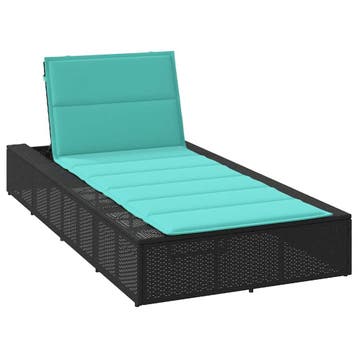vidaXL Ligbed met zwevend kussen poly rattan zwart, Verzenden, Nieuw