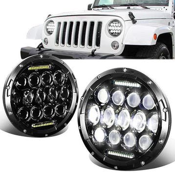 SK-Import Koplampen Black Housing 7 Inch Jeep, Mazda, Ophalen of Verzenden, Nieuw