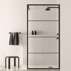 BWS Douchewand Black Line | Nano Glas | Mat Zwart Raster |, Ophalen of Verzenden, Nieuw, Douche