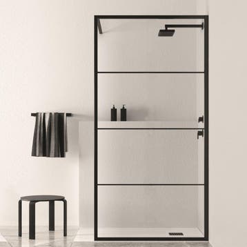 BWS Douchewand Black Line | Nano Glas | Mat Zwart Raster |, Ophalen of Verzenden, Nieuw, Douche