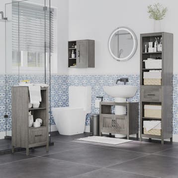 Kleankin Wandkast Badkamer met 3 Open Planken en 1 Deur - 48, Huis en Inrichting, Kasten | Boekenkasten, Verzenden, Nieuw