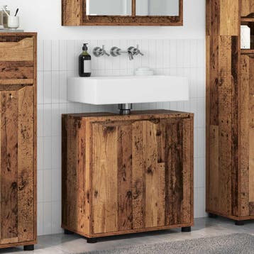 vidaXL Badkamer wastafelkast Oud Hout 60 x 30 x 60 cm, Verzenden, Nieuw