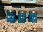 Set Emaille voorraadpotten in de kleur Petrol blauw, Verzenden, Nieuw