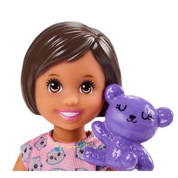 Barbie Speelset Slaaptijd Skipper Meisjes Roze/blauw 5-delig, Ophalen of Verzenden, Zo goed als nieuw