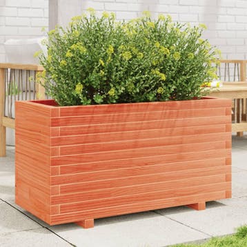 vidaXL Plantenbak 90x40x49,5 cm massief grenenhout wasbruin, Tuin en Terras, Bloembakken en Plantenbakken, Verzenden, Nieuw, Hout