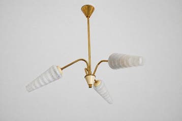 Plafondlamp - Messing, Glas