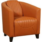 Set van 2 Leren fauteuils Press Special - Massif Amaretto, Nieuw, Ophalen of Verzenden, 50 tot 75 cm, Leer